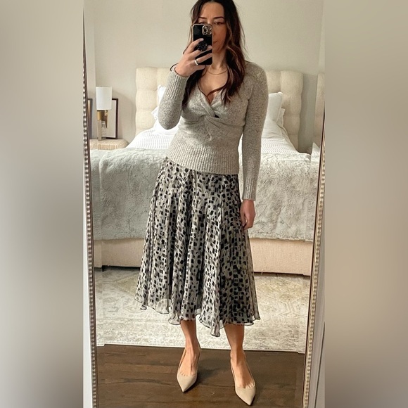 Jones New York Sik Georgette Midi Skirt - Picture 1 of 9